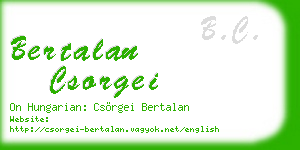 bertalan csorgei business card